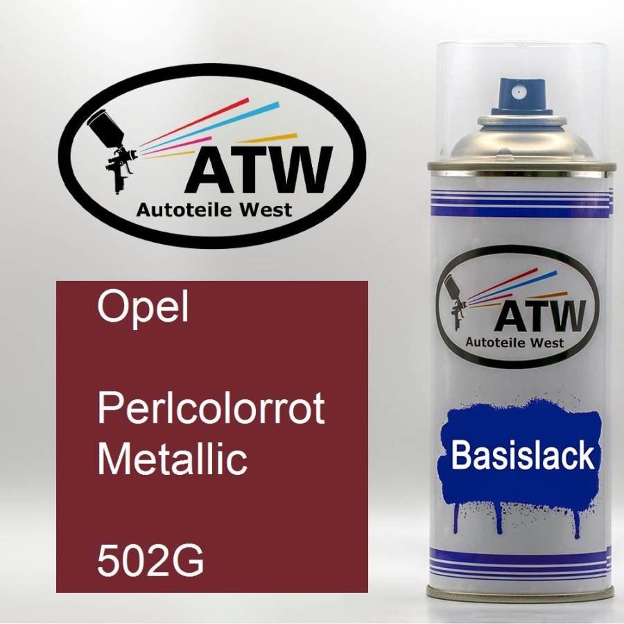 Opel, Perlcolorrot Metallic, 502G: 400ml Sprühdose, von ATW Autoteile West.